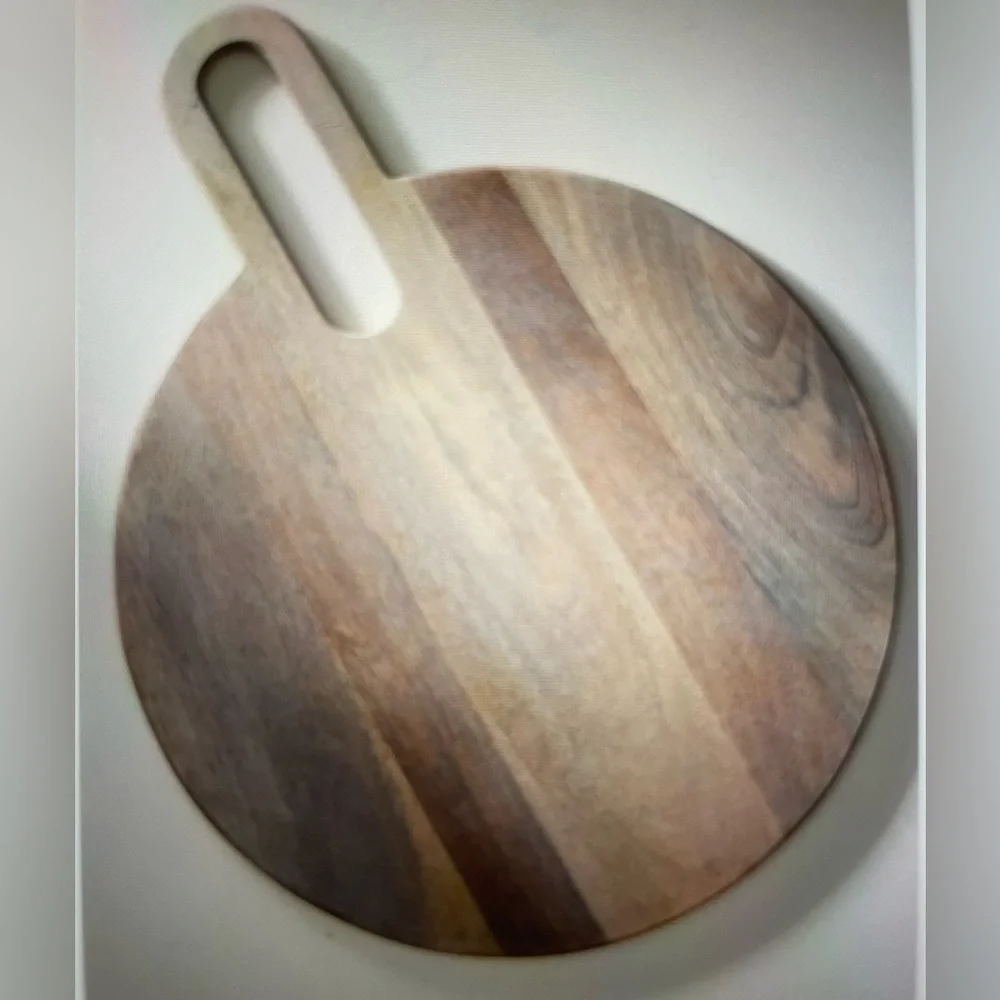 ❤️ ANTHROPOLOGIE ROUND HANDLED CHEESE BOARD LARGE NEW
